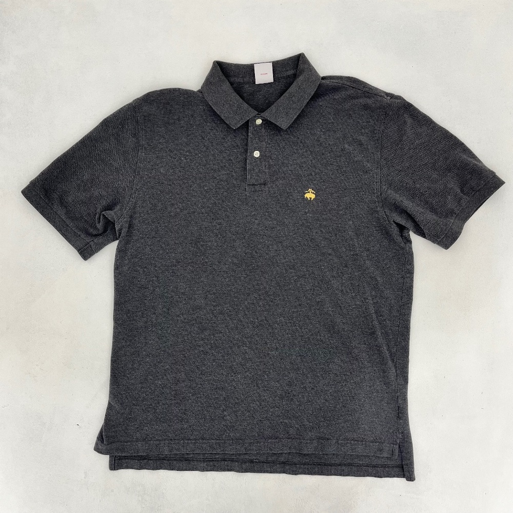 Brooks Brothers 346 Mens Size L Polo Shirt Gray Performance Golf Original Fit - Picture 1 of 10